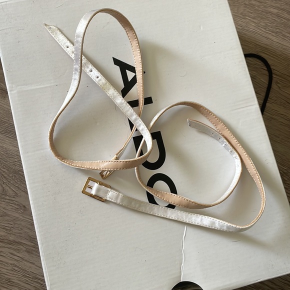 Satin Wedding Platform Heels in White - Picture 6 of 6